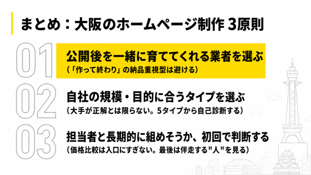大阪のホームページ制作3原則